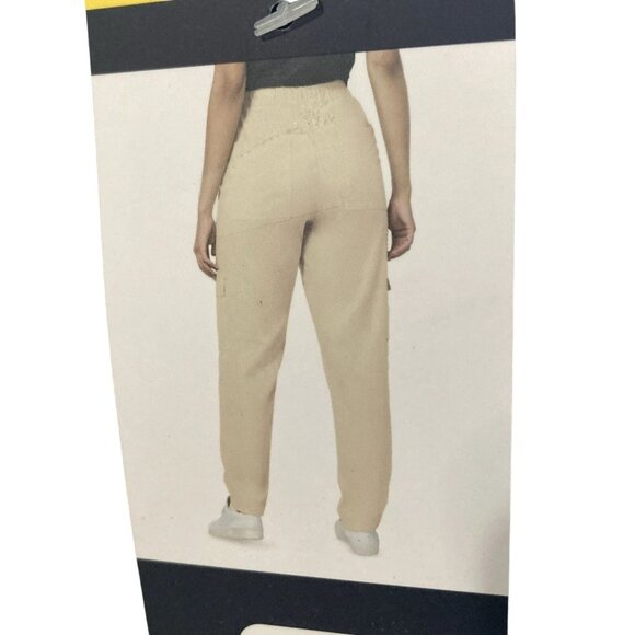 GAP Med Pants Women Cargo Pocket Elastic Waist Pull-on High-Rise Soft Twill Tan - Picture 12 of 12